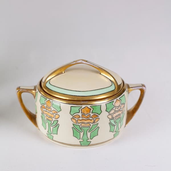 Hand-Painted Art Deco Covered Dish by Rosenthal Selb Bavaria, Image 1.