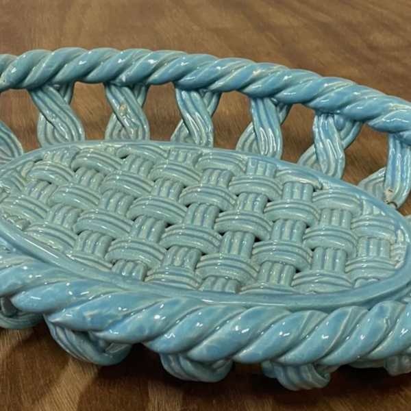 Vallauris Massier Ceramic Basket by Jerome Massier, Image 1.
