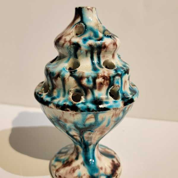 AWAJI Style Drip Glaze Flower Frog by AWAJI Style Vessel, Image 1.