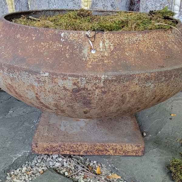 Kramer Bros. Iron Urn on Plinth by Kramer Brothers Company, Image 1.