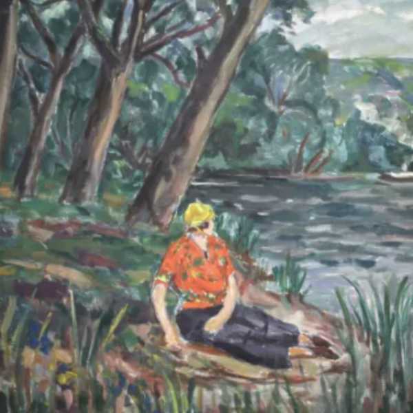 WOMAN BY BANKS OF RIVER by Andre Fraye, Image 1.