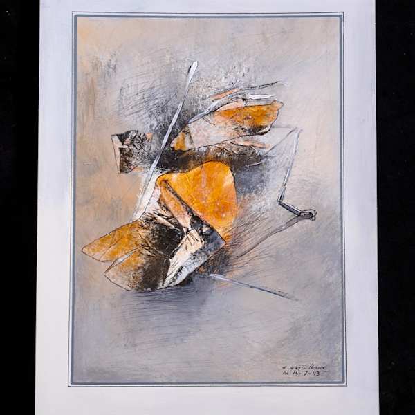 Untitled (Yellow Abstract on Paper) by Carmelo Castellano, Image 1.