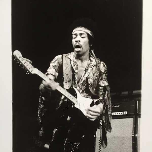 Jimi Hendrix Black & White Glossy Photo 1970 Jørgen Angel by Jørgen Angel, Image 1.