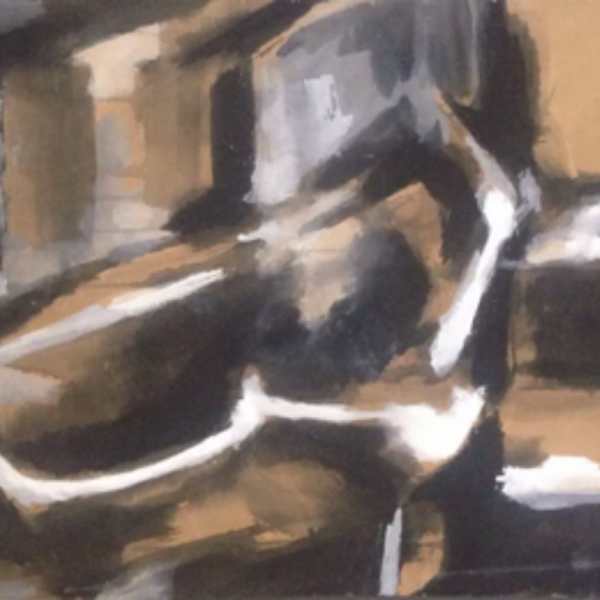 Mid Century Gouache Abstract Gee by Gee, Image 1.