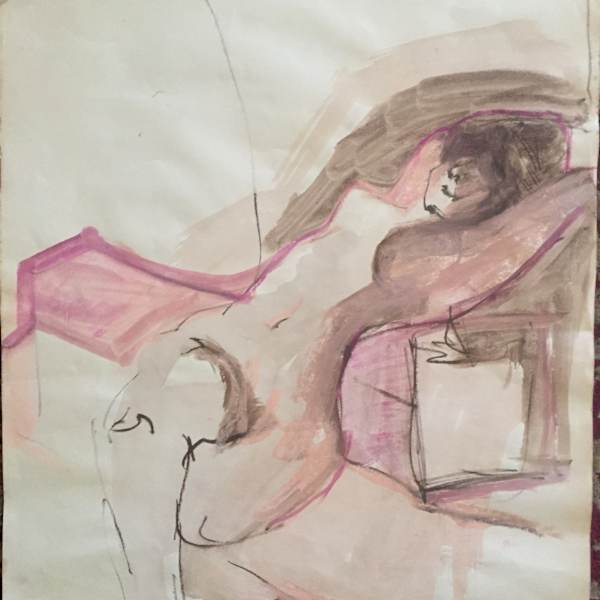 Pink Female Nude 1 by Arlene Risi Streich, Image 3.