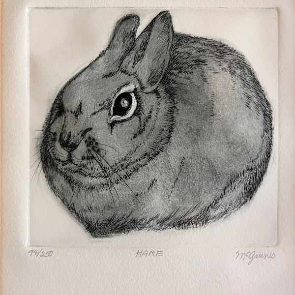 1970s "Hare" Dry Point Etching by McGinnis, Image 4.