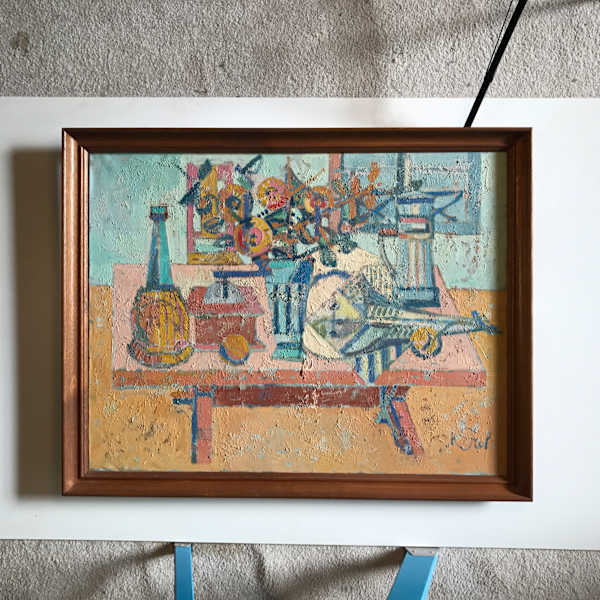 Table Still Life with Fish by Abraham Krol, Image 1.