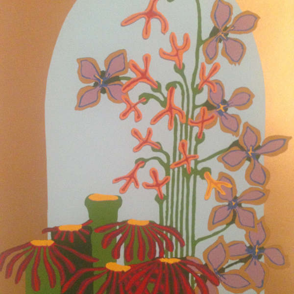 Floral Seventies Silkscreen by Pat Helmuth, Image 2.