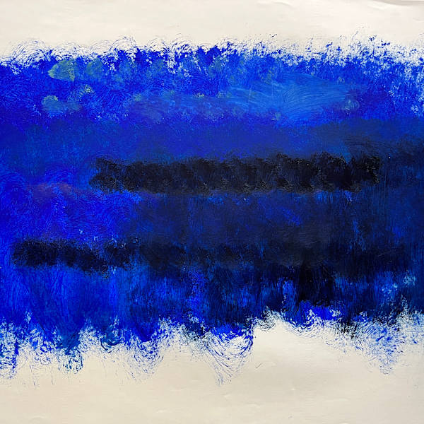 "Little Bit of Yellow and Blue Abstract" by Elaine Kaufman Feiner, Image 2.