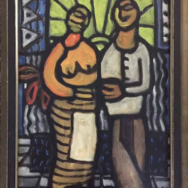 Two Cubist Figures by Erik Martin, Image 1.