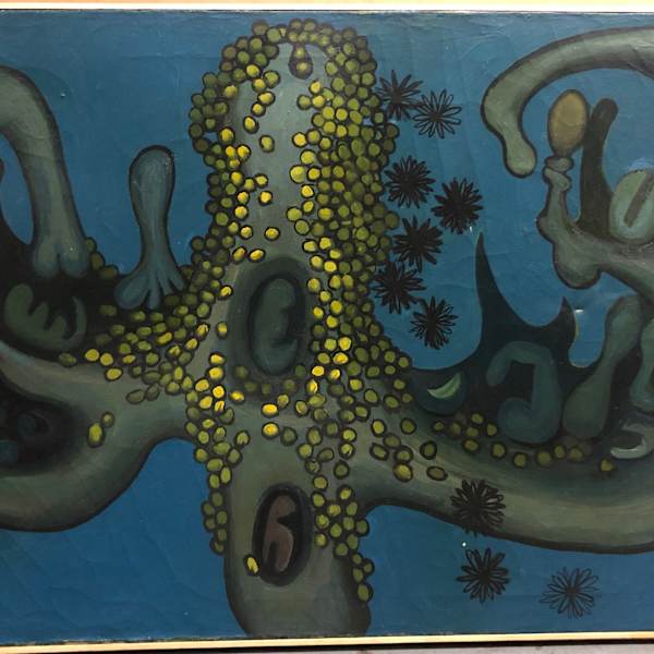 1959 Surreal Abstract Painting by GJ Rogers, Image 3.
