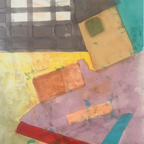 "House in Back" NYC Artist John Peters Original Abstract Drawing by John Peters, Image 4.