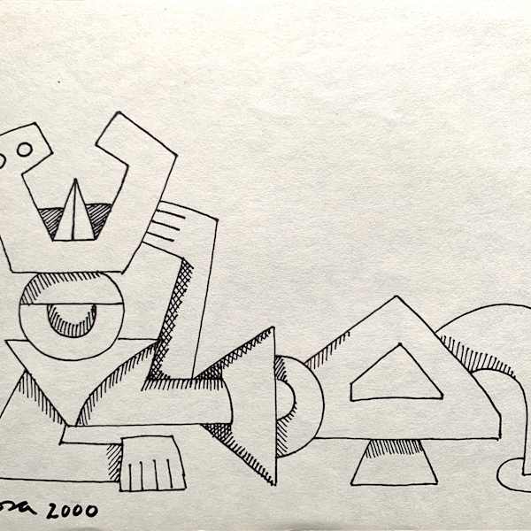 "Cubist Figure Lounging" by John Rosa, Image 3.