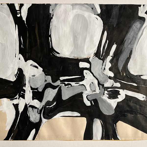 1967 "Black and White Abstract" by Nancy Hoffman, Image 4.