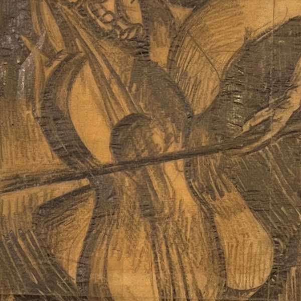 1932 "Musician" Pencil Drawing Ralph Stackpole by Ralph Stackpole, Image 2.