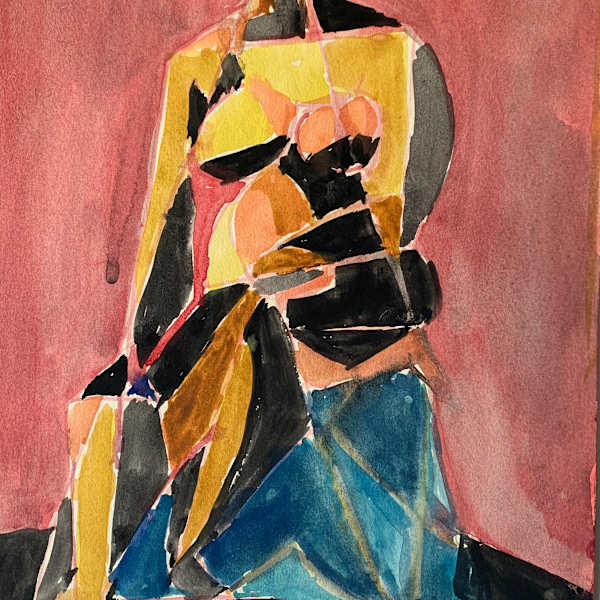 "Yellow Cubist Figure" by Ralph  Dubin, Image 1.