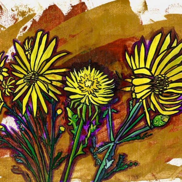 Yellow Flowers and Dandelion by Brian Hindson, Image 1.