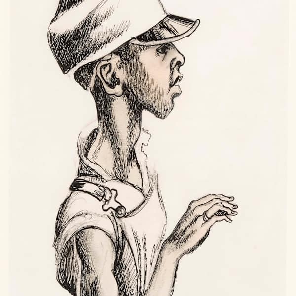 Young Boy with Hat by Thomas Hart Benton, Image 1.