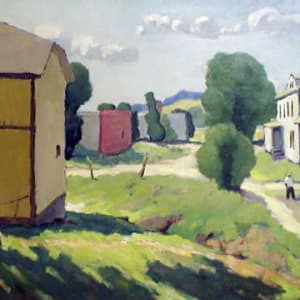 Rural Homestead with Man Walking by Tunis Ponsen 