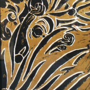 Unknown (Black and Gold Abstract) by Art at Work
