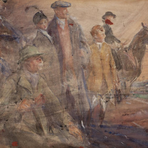 Going to Post & Spectators (verso) by Frederic Whiting 