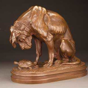Hound and Tortoise by Alfred Jacquemart