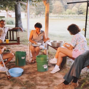 Women Stringing Beans, Iron Station, North Carolina by Arty Schronce