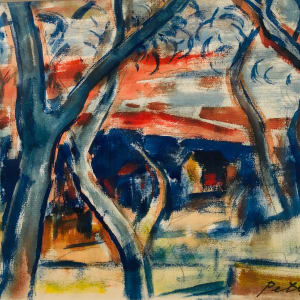 Houses Through Woods by Llewellyn Petley-Jones (1908-1986) 