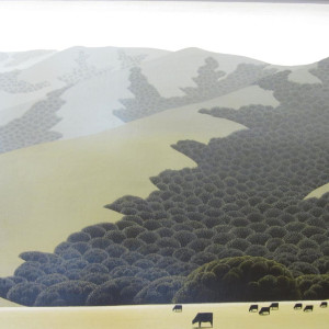 Cattle Grazing by Eyvind Earle
