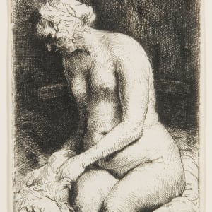 Woman Bathing Her Feet In A Brook by Harmenszoon van Rijn Rembrandt
