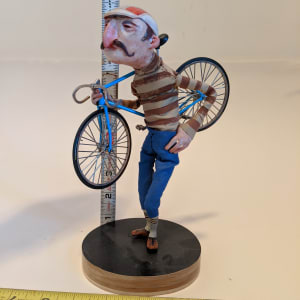 Bike Rider Statue/Puppet by Christopher Sickels 
