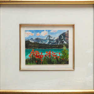 Mountain, Lake and Flowers by Gabor Nagy