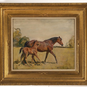 Broodmare & Foal by Sir Alfred J. Munnings 