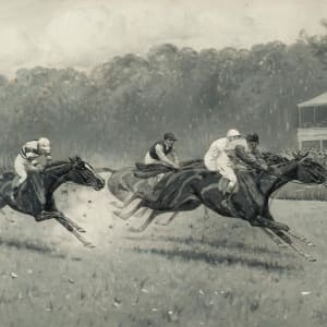 Rounding the Turn...And Heading for Home (Goodwood Pair) by George Wright 