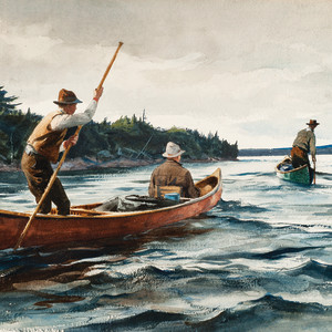Poling Upriver by Ogden Minton Pleissner