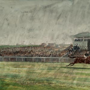 Sansovino & Sansovino Winning the Lord Derby's Derby (one by John Beer) (a set of two paintings) by John Alfred Wheeler 