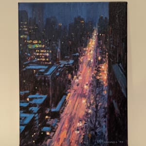 Snow Covered Rooftops at Night, Manhattan by Robert Padovano 