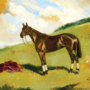 A Racehorse in an Open Landscape by Raoul Millais