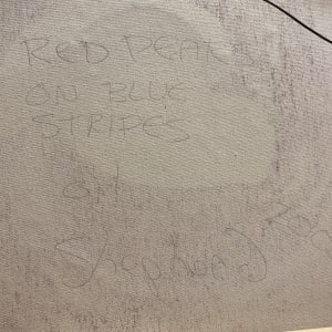 Red Pears on Blue Stripes by Shawn Shepherd 