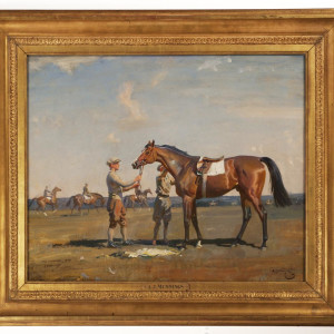 Mon Talisman after Breezing at Chantilly by Sir Alfred J. Munnings 
