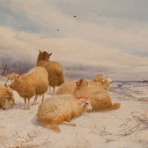 Sheep in a Wintry Landscape by Thomas Sidney Cooper