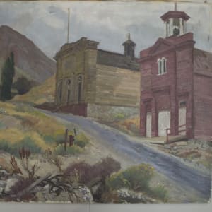 Untitled (Red Building and Yellow Building, Virginia City) by Sheldon Pennoyer 