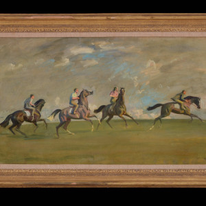 A Morning's Work, Newmarket Heath by Sir Alfred J. Munnings 