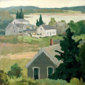 Landscape with Houses, Boothbay Harbor by Tunis Ponsen 
