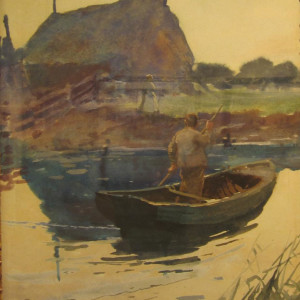 The Ferry by Sir Alfred J. Munnings 