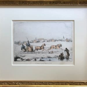 A Sleigh Leaving Windsor, New Brunswick by Robert Petley ( 1812 - 1869)