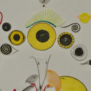Bird of a Feather by Arminée Chahbazian  Image: Detail - middle eyes