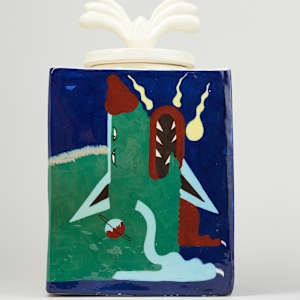 Ceramic Lidded Cookie Jar by Dale Dapkins