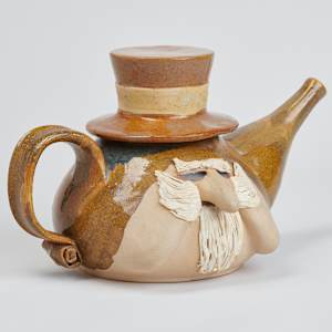 Teapot with Mustache Man by Steve McGovney  Image: Photo credit: Alexis Oltmer
