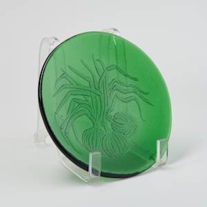 Green Plate with Onion Design by Chet Cole  Image: Photo credit: Alexis Oltmer